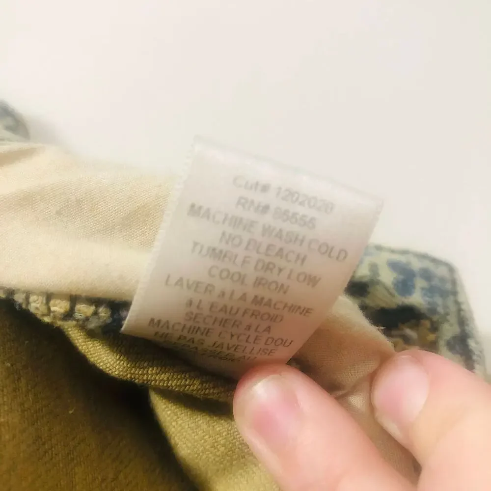 Free People Faded Skinny Floral Print Light Wash Mid-Rise‎ Jeans Size 25 Boho
